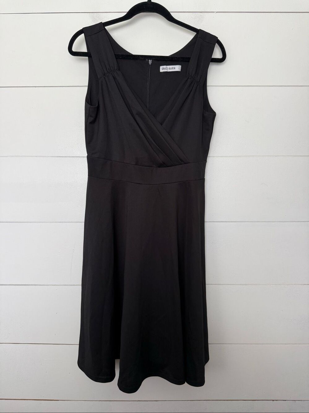Grace Karin Women’s Large Black Stretchy Dress Above Knee